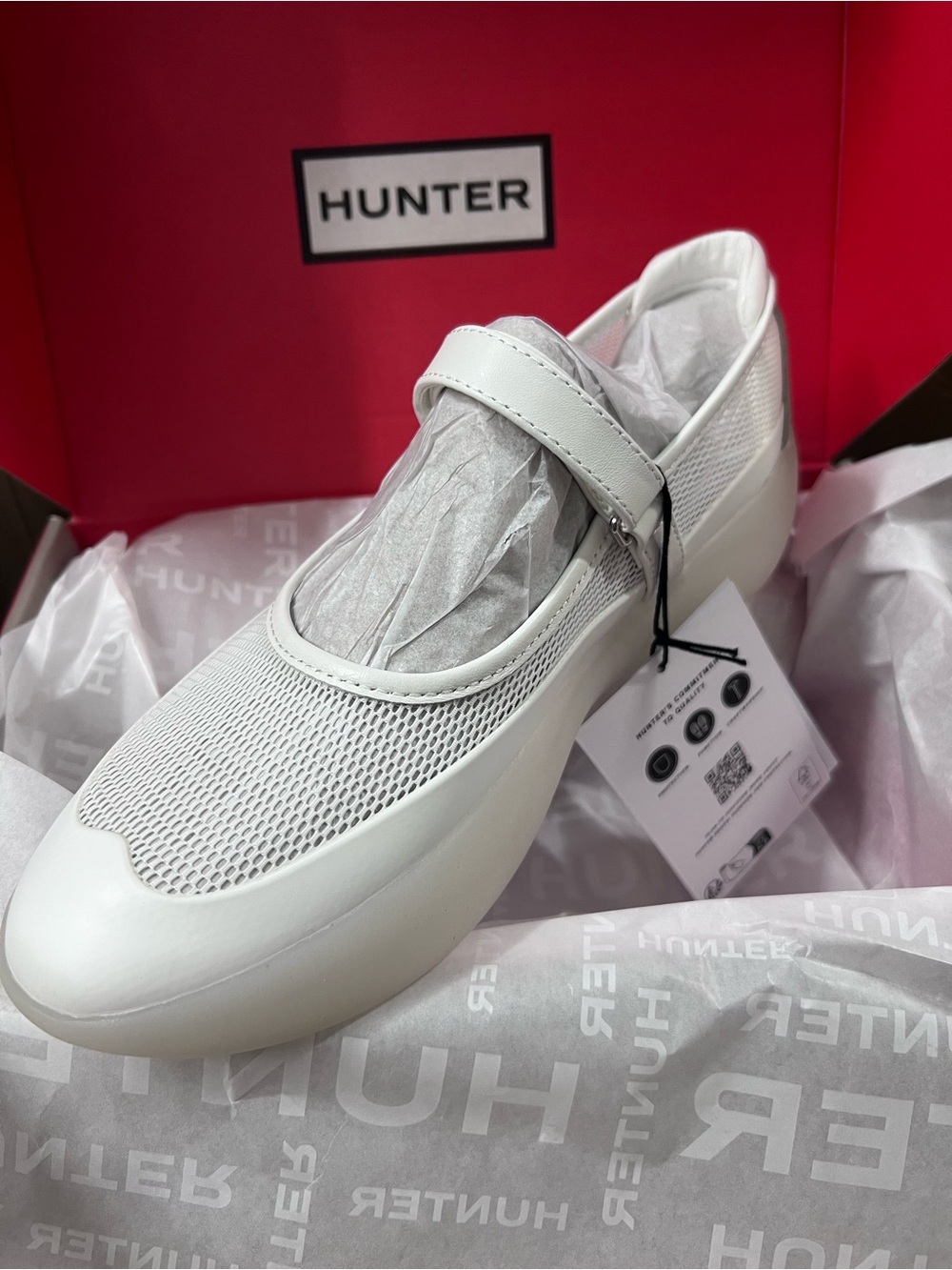 Hunter Boots Mire Mary Jane Sneaker Flats White Free People Size 6 7 8 9 10 11 - Picture 12 of 14